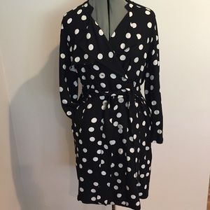 H&M polka dot trench coat dress